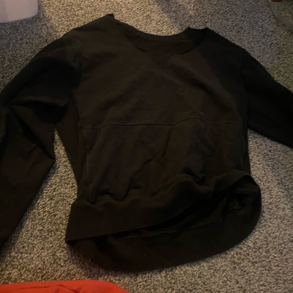 Express Black V-Neck Long Sleeve Shirt